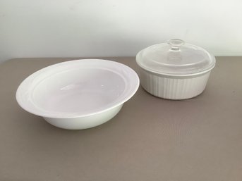 Corning Ware Casserole Dish And Bowl