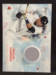 2020 Topps Walmart Holiday Mega Miguel Cabrera Jersey Relic Card - K