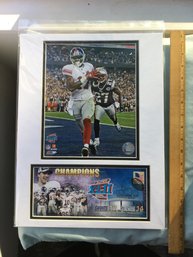 Double Matted NY Giants New England Patriots 2008 Super Bowl XLII Winning Photo & Event First Day Cover