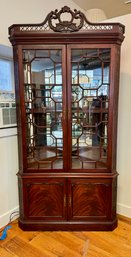 A Stunning HENKEL HARRIS Ornate Chippendale Mahogany Corner Cabinet With Glass Doors 44 Wide X 84h