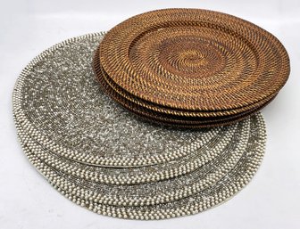 Place Mats And Chargers - Glass Beaded And Woven Fiber