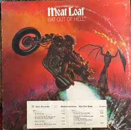 RARE LP VINYL ALBUM: Meat Loaf - Bat Out Of Hell - White Label PE-34974