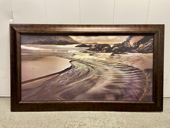Sweeping River Bed Print With A Wide Dark Copper Hued Frame