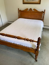 Tiger Maple Full Size Bed 58x81.5 Solid Wood Incredible