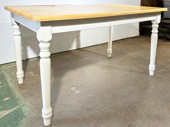 A Painted Pine And Oak Farm Table