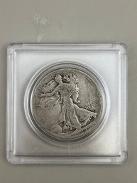 1927-S Walking Liberty Silver Half Dollar In Plastic Case