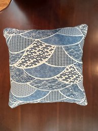 Blue And White Patterned Throw Pillow