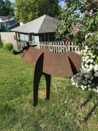 Cast Iron Moose Sculpture