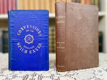 Pair Of Antique Editions 'Confessions Of An English Opium Eater' By Thomas De Quincey (1855, 1867)