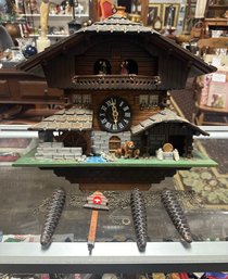 Beautifully Designed, Vintage Bavarian Musical Cuckoo Clock House.  B5-RC