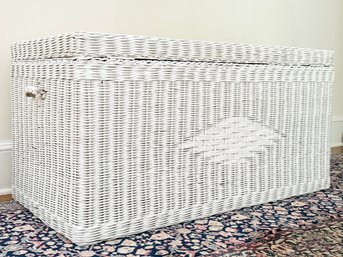 A Vintage Wicker Blanket Chest, Or Coffee Table