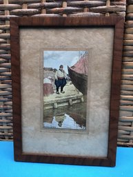 Anita Leroy Print Of A Man On The Dock Smoking A Pipe