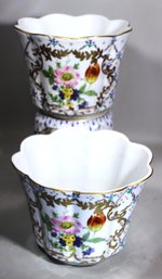 Lot Three Very Fine Hand Painted French Paris Porcelain Limoges Cashepots