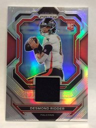 2022 Panini Prizm Desmond Ridder Rookie Jersey Relic Card - K