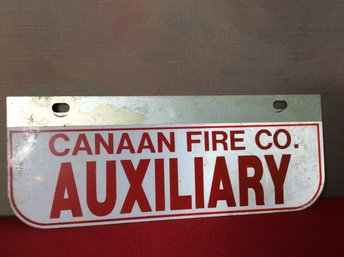 CANAAN FIRE CO. AUXILIARY License Plate Sign