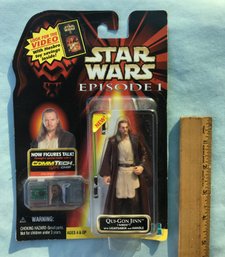 Vintage 1999 Hasbro Star Wars Qui-gon Jinn Talking Action Figure Unopened In The Box