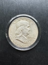 1952 Benjamin Franklin Silver Half Dollar