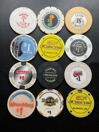 12 Miscellaneous Casino Chips