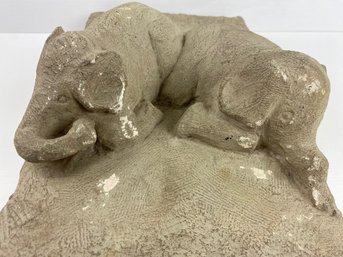 Plaster Reclining Elephants Sculpture