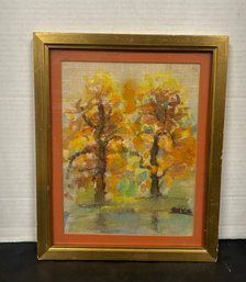 Beautiful Original Oil Painting Of Trees Near To Water Area Where Tress Reflected In Water By Zaza. MP - WA-B