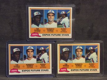 (3) 1981 Topps Tim Raines Rookie Cards - K