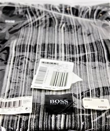 Hugo Boss Mint Condition In Plastic Never Opened Large Scarf Black And White