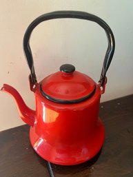 Small Red Enamel Tea Pot