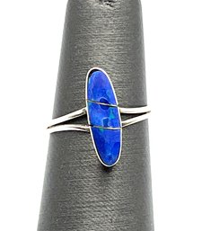 Vintage Sterling Silver Lapis Stone Ring, Size 4.5