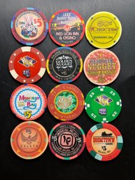 12 Miscellaneous Casino Chips