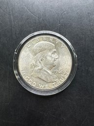 1961 Benjamin Franklin Silver Half Dollar