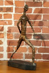Vintage Alberto Giacometti Style Brutalist Walking Man Figure