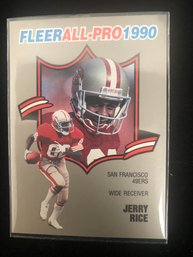 1990 Jerry Rice - Fleer 'All Pro' Football Card