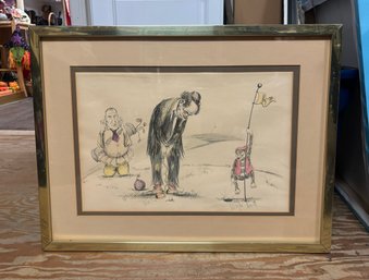 Lithography Golf Clowns Limited Edition 35/260 Signed By The Artist With Pencil Wayne Howell. WA-c / MP