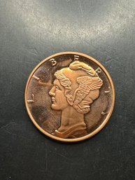 One ADVP Ounce .999 Fine Copper Round