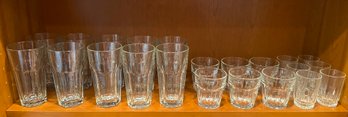 10 Large Tumbler Beverage Glasses, 6 Rocks And 6 Juice Glasses No Chips