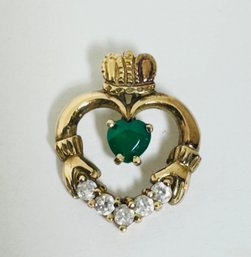 VINTAGE 9CT GOLD CLADDAGH PENDANT HALLMARKED - IRELAND