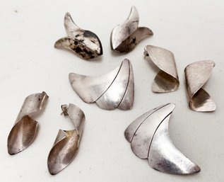 An Assortment Of Vintage Sterling Silver Earrings