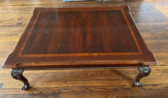 Mixed Wood Coffee Table With Ornate Legs