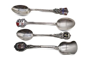 4 Sterling Silver And Enamel Spoon Collection - 51 Grams