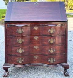 A Vintage Mahogany Chippendale Style Secretary Desk