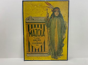 VIntage Mazola Tin Advertising Sign