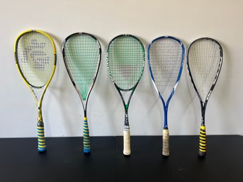 Group Of (5) High Quality Squash Racquets