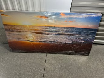 Pair Of Beach Sunset Scene Acoustic Panel