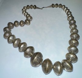 Stunning Sterling Large Bead Native American Necklace