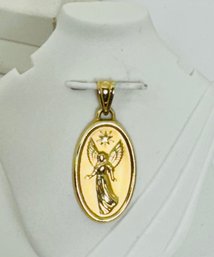 BEAUTIFUL 14K GOLD GAURDIAN ANGEL PENDANT BY MA (MICHAEL ANTHONY) 'I WILL WATCH OVER YOU' ON BACK