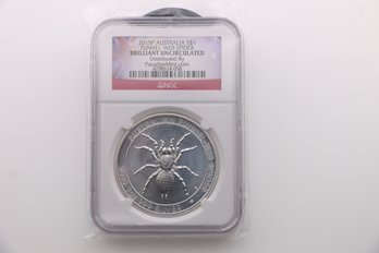 NGC 2015 P Australia Funnel Web Spider 1 Ounce Silver Coin