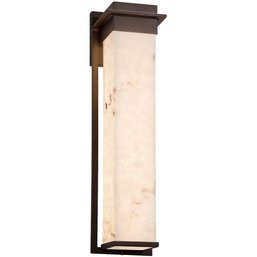 A LuminAria Single Light Outdoor Wall Sconce - Faux Alabaster Resin Shade - New In Box