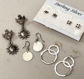 Silver And Stones In Sterling Setting Earrings