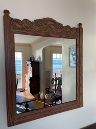 Vintage Carved Oak Ornate Mirror.
