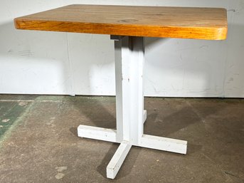 A Vintage Solid Oak Bistro Table